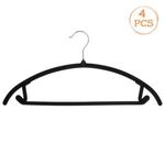 Casa si Gradina - Mobilier - Organizare si depozitare - Umerase si valeti - Umerase din Plastic Negre Catifelate, 44x21cm, 4 buc - Infinity.ro