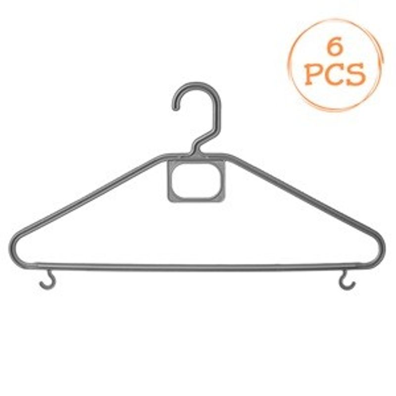 Casa si Gradina - Mobilier - Organizare si depozitare - Umerase si valeti - Umerase din Plastic, Argintii, 42x21cm, Set 6 buc - Infinity.ro