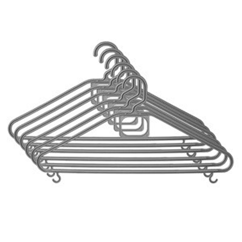 Casa si Gradina - Mobilier - Organizare si depozitare - Umerase si valeti - Umerase din Plastic, Argintii, 42x21cm, Set 6 buc - Infinity.ro