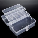 Casa si Gradina - Mobilier - Organizare si depozitare - Cutii depozitare - Valiza organizatoare din plastic transparent cu 3 nivele, 32,5x19,5x14,5 cm - Infinity.ro
