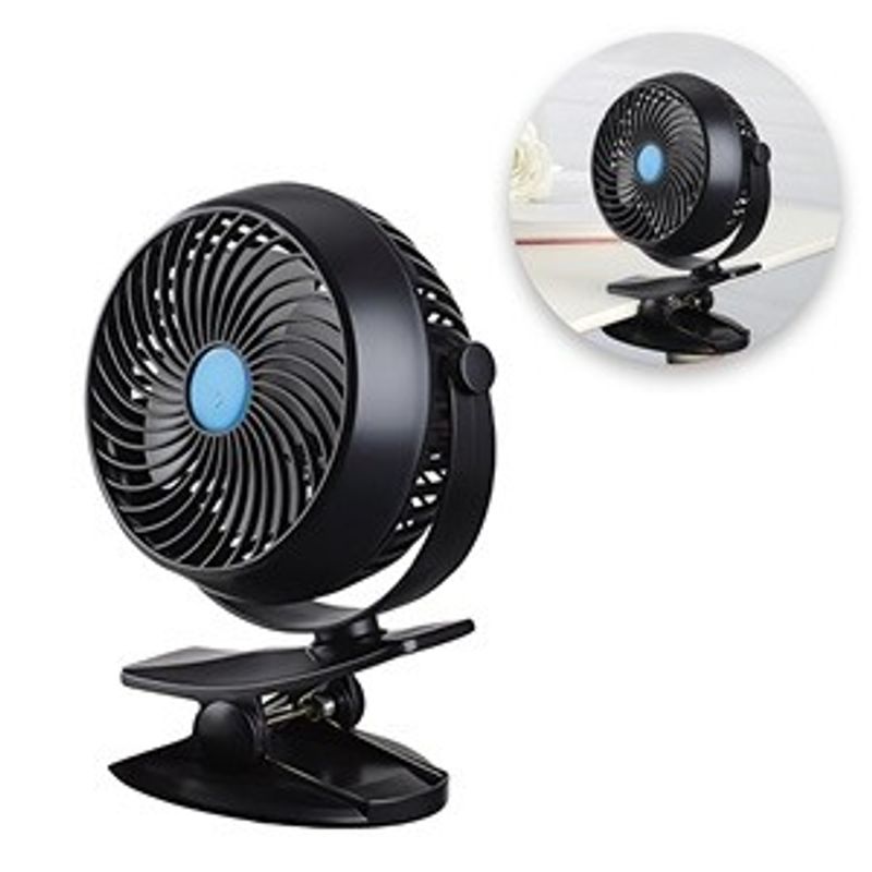 Electronice si Electrocasnice - Climatizare si sisteme de incalzire - Aparate racire aer - Ventilatoare - Ventilator de masa reincarcabil cu clips, 4W, negru - Infinity.ro