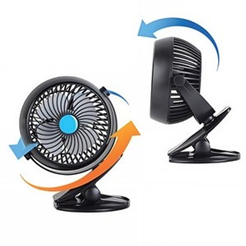 Electronice si Electrocasnice - Climatizare si sisteme de incalzire - Aparate racire aer - Ventilatoare - Ventilator de masa reincarcabil cu clips, 4W, negru - Infinity.ro