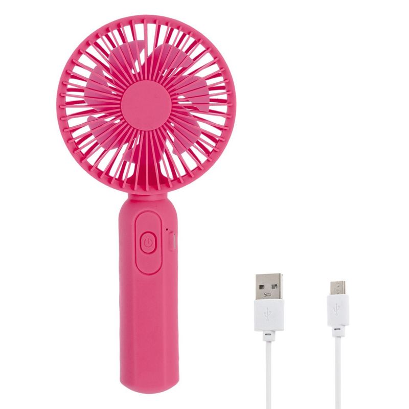 Electronice si Electrocasnice - Climatizare si sisteme de incalzire - Aparate racire aer - Ventilatoare - Ventilator Mini Reincarcabil cu USB, Roz, 19 cm - Infinity.ro