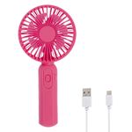 Electronice si Electrocasnice - Climatizare si sisteme de incalzire - Aparate racire aer - Ventilatoare - Ventilator Mini Reincarcabil cu USB, Roz, 19 cm - Infinity.ro