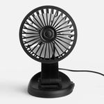 Electronice si Electrocasnice - Climatizare si sisteme de incalzire - Aparate racire aer - Ventilatoare - Ventilator auto USB, Negru, 10 cm, 6 elice, cu gat rotativ - Infinity.ro