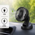 Electronice si Electrocasnice - Climatizare si sisteme de incalzire - Aparate racire aer - Ventilatoare - Ventilator auto USB, Negru, 10 cm, 6 elice, cu gat rotativ - Infinity.ro
