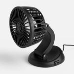 Electronice si Electrocasnice - Climatizare si sisteme de incalzire - Aparate racire aer - Ventilatoare - Ventilator auto USB, Negru, 10 cm, 6 elice, cu gat rotativ - Infinity.ro