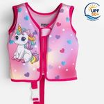 Jucarii, Copii si Bebe - Jucarii si jocuri - Jucarii de exterior - Colaci, ochelari si accesorii inot copii - Vesta de inot din spuma cu protectie solara UPF50+, pentru copii 1-3 ani (11-19 kg), Roz - Infinity.ro
