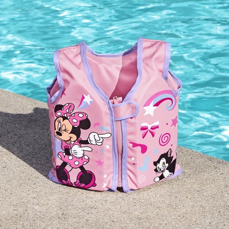 Jucarii, Copii si Bebe - Jucarii si jocuri - Jucarii de exterior - Colaci, ochelari si accesorii inot copii - Vesta de inot din spuma pentru copii, Roz, Minnie Mouse, 1-3 ani (11-19 kg) - Infinity.ro