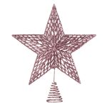 Casa si Gradina - Decoratiuni - Decoratiuni de sezon - Vârf Brad Stea 3D Roz cu Glitter Model Perforat - Infinity.ro