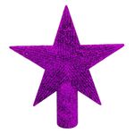 Casa si Gradina - Decoratiuni - Decoratiuni de sezon - Vârf pentru brad, Stea mov cu glitter, 15 cm - Infinity.ro