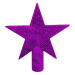 Casa si Gradina - Decoratiuni - Decoratiuni de sezon - Vârf pentru brad, Stea mov cu glitter, 15 cm - Infinity.ro