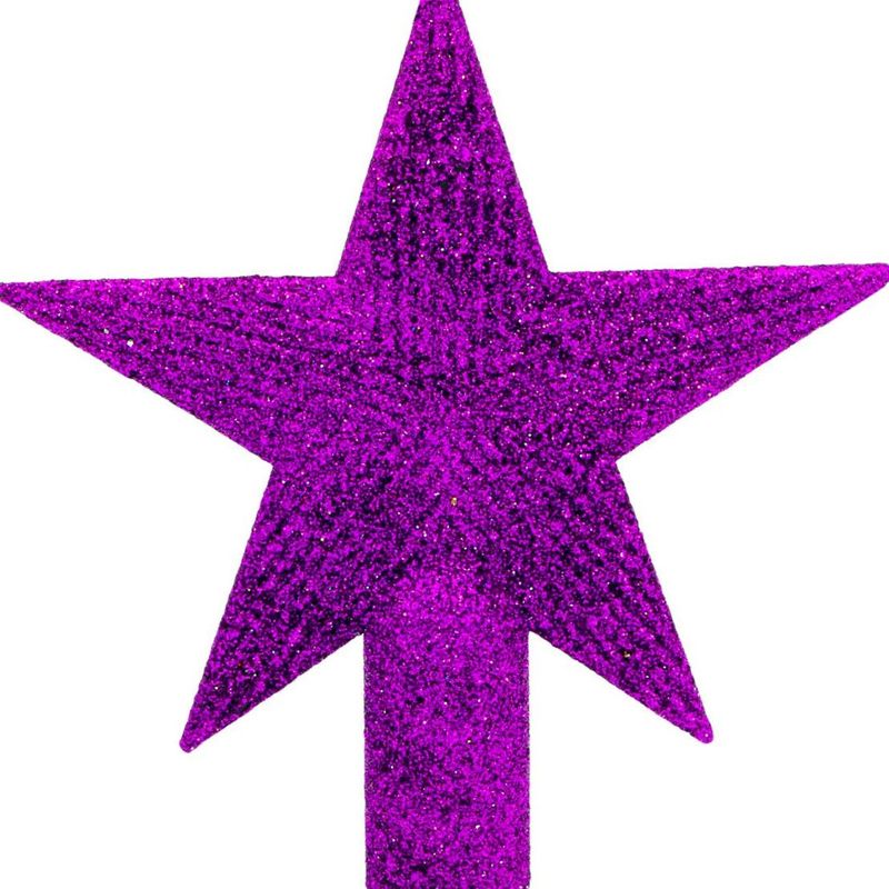 Casa si Gradina - Decoratiuni - Decoratiuni de sezon - Vârf pentru brad, Stea mov cu glitter, 15 cm - Infinity.ro