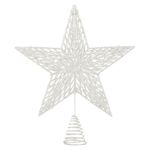 Casa si Gradina - Decoratiuni - Decoratiuni de sezon - Vârf pentru brad, Stea 3D, Alb Irizat, 33 cm - Infinity.ro