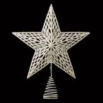 Casa si Gradina - Decoratiuni - Decoratiuni de sezon - Vârf pentru brad, Stea 3D, Alb Irizat, 33 cm - Infinity.ro
