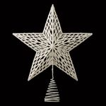 Casa si Gradina - Decoratiuni - Decoratiuni de sezon - Vârf pentru brad, Stea 3D, Alb Irizat, 33 cm - Infinity.ro