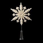 Casa si Gradina - Decoratiuni - Decoratiuni de sezon - Vârf pentru brad, Fulg alb cu sclipici, 23 cm - Infinity.ro