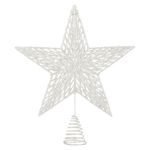 Casa si Gradina - Decoratiuni - Decoratiuni de sezon - Vârf pentru brad, Stea 3D, Alb Irizat, 24 cm - Infinity.ro