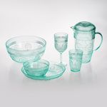 Casa si Gradina - Bucatarie si vesela - Accesorii bar - Carafe si decantoare - Ulcior din Plastic cu Capac, Verde Menta, Model Reliefat, 2.2L - Infinity.ro