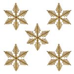 Casa si Gradina - Decoratiuni - Decoratiuni de sezon - Set Ornamente Brad de Craciun Fulgi Aurii Glitter 10cm - 5buc - Infinity.ro