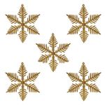 Casa si Gradina - Decoratiuni - Decoratiuni de sezon - Set Ornamente Brad de Craciun Fulgi Aurii Glitter 10cm - 5buc - Infinity.ro