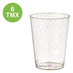 Casa si Gradina - Bucatarie si vesela - Cani si pahare - Pahare - Set Pahare Reutilizabile Plastic cu Glitter Auriu pentru Apa - Infinity.ro