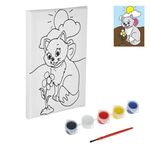 Jucarii, Copii si Bebe - Jucarii si jocuri - Jucarii & jocuri educative - Seturi pictura si desen - Set Pictura Canvas cu Pisica, 20x15 cm, 5 Vopsele Acrilice si Pensula - Infinity.ro