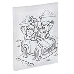 Jucarii, Copii si Bebe - Jucarii si jocuri - Jucarii & jocuri educative - Seturi pictura si desen - Set Pictura pe Panza cu Desen Preimprimat, Masina, 15x20cm, 5 Culori Acrilice si Pensula - Infinity.ro