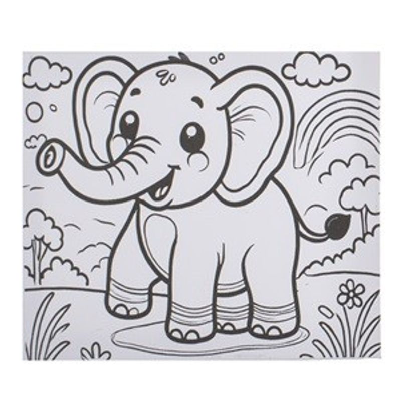 Jucarii, Copii si Bebe - Jucarii si jocuri - Jucarii & jocuri educative - Seturi pictura si desen - Set Pictura Canvas cu Model Elefant, 15x20cm, Multicolor - Infinity.ro