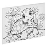 Jucarii, Copii si Bebe - Jucarii si jocuri - Jucarii & jocuri educative - Seturi pictura si desen - Set Pictura pe Panza cu Broasca Testoasa, 20x15 cm, 5 Culori Acrilice si Pensula - Infinity.ro