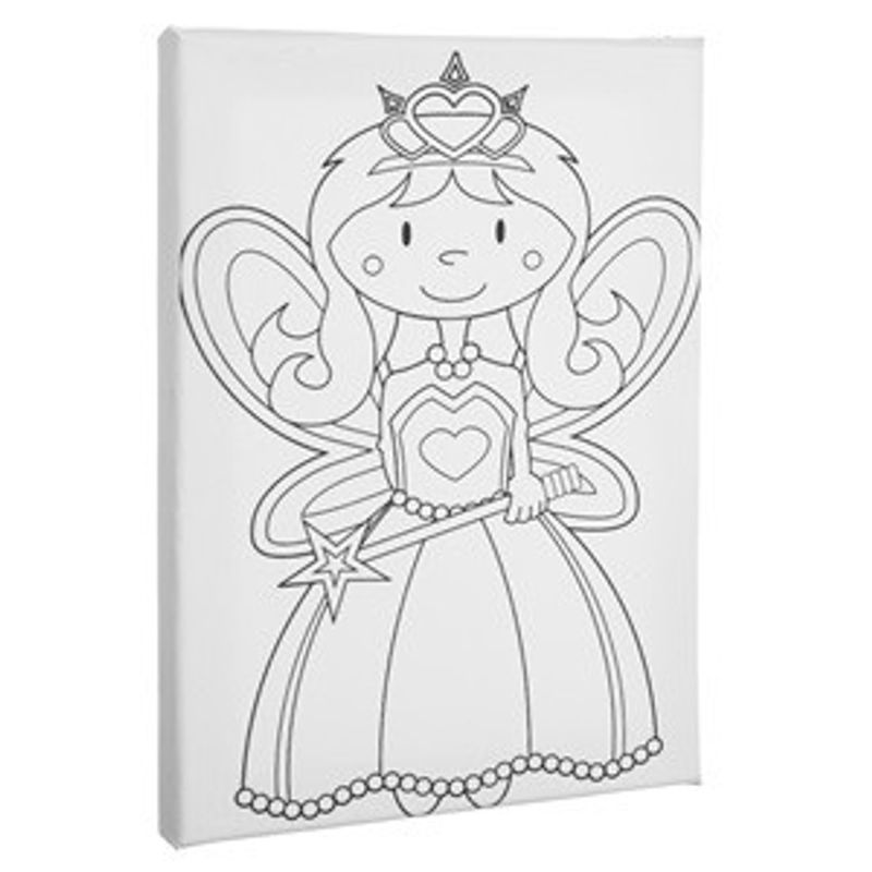 Jucarii, Copii si Bebe - Jucarii si jocuri - Jucarii & jocuri educative - Seturi pictura si desen - Set Pictura Canvas cu Zana, 5 Culori Acrilice si Pensula, 15x20cm - Infinity.ro