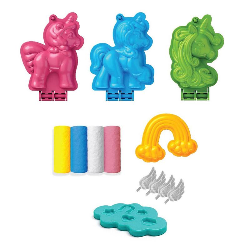 Carti si Birotica - Rechizite - Plastilina - Set Plastilina cu Forme de Unicorn, 4 Culori, 5 Matrite 3D - Infinity.ro