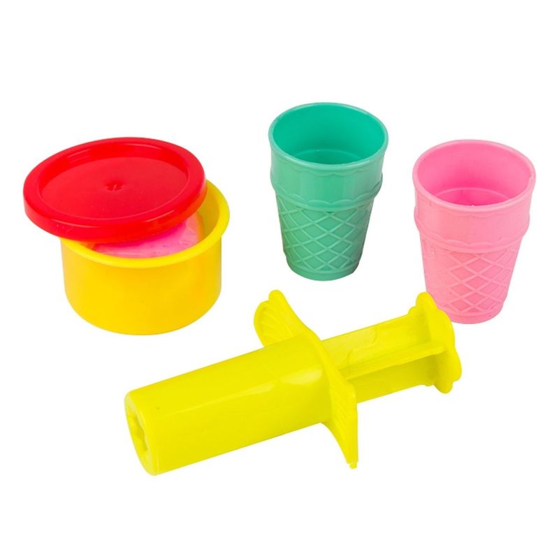 Carti si Birotica - Rechizite - Plastilina - Set Plastilina Inghetata la Cornet, Multicolor, 25g, cu 2 Corneturi si Presa - Infinity.ro
