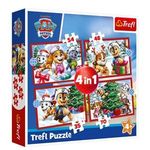 Jucarii, Copii si Bebe - Jucarii si jocuri - Jocuri si puzzle - Puzzle - Set Puzzle 4 in 1 de Craciun cu Personaje Paw Patrol, 35+48+54+70 Piese, Multicolor - Infinity.ro