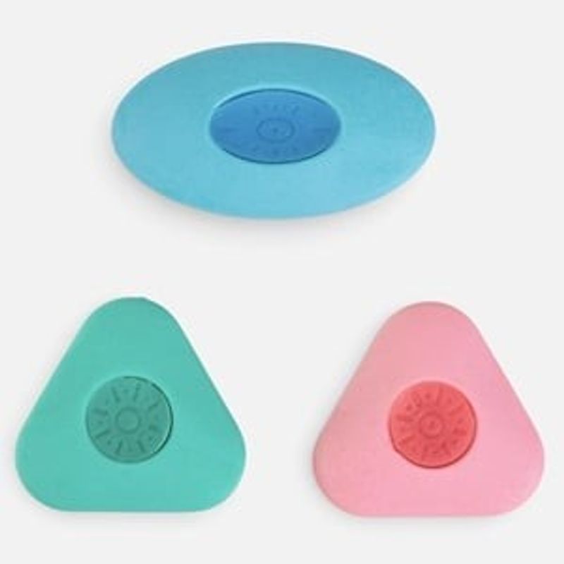 Carti si Birotica - Birotica - Instrumente de scris - Radiere si corectoare - Set Radiere Forma Piatra, Ovala si Triunghiulara, Culori Pastel, 3 bucati - Infinity.ro