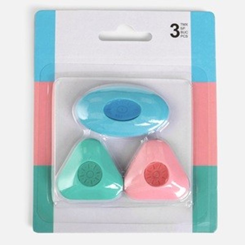 Carti si Birotica - Birotica - Instrumente de scris - Radiere si corectoare - Set Radiere Forma Piatra, Ovala si Triunghiulara, Culori Pastel, 3 bucati - Infinity.ro