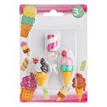 Carti si Birotica - Birotica - Instrumente de scris - Radiere si corectoare - Set Radiere 3D cu Model Inghetata si Marshmallow, 3 Bucati, Multicolor - Infinity.ro