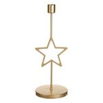 Casa si Gradina - Decoratiuni - Aromaterapie si lumanari - Suporturi lumanari - Sfesnic Decorativ de Craciun Metalic Auriu cu Model Stea - Infinity.ro