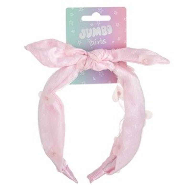 Fashion, accesorii si bijuterii - Femei - Accesorii femei - Accesorii pentru par femei - Coronita de par pentru copii, Roz, cu Fundita si Inimi din Organza - Infinity.ro