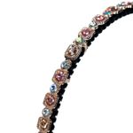 Fashion, accesorii si bijuterii - Femei - Accesorii femei - Accesorii pentru par femei - Coronita Par Subtire cu Pietre Roz Irizate pentru Femei - Infinity.ro