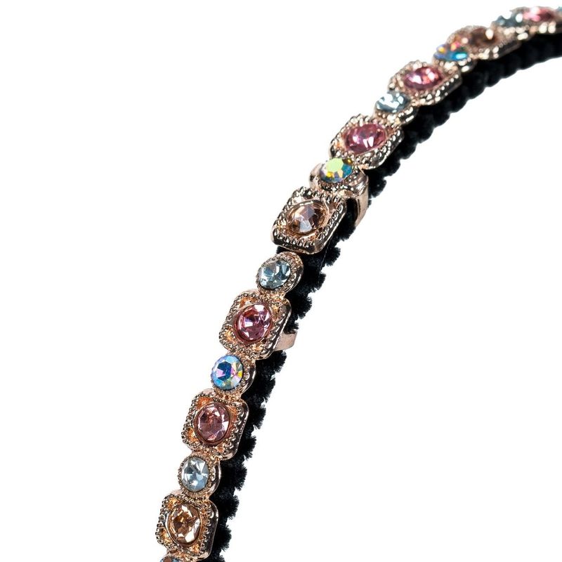 Fashion, accesorii si bijuterii - Femei - Accesorii femei - Accesorii pentru par femei - Coronita Par Subtire cu Pietre Roz Irizate pentru Femei - Infinity.ro