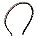 Fashion, accesorii si bijuterii - Femei - Accesorii femei - Accesorii pentru par femei - Coronita Par Subtire cu Pietre Roz Irizate pentru Femei - Infinity.ro