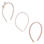 Fashion, accesorii si bijuterii - Femei - Accesorii femei - Accesorii pentru par femei - Set Coronite de Par pentru Copii cu Fundita, Buline Roz si Aurii, Margele si Glitter - 3 bucati - Infinity.ro