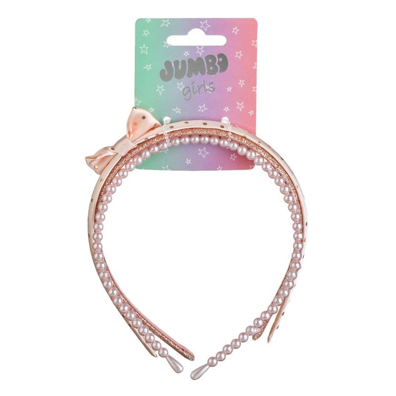 Fashion, accesorii si bijuterii - Femei - Accesorii femei - Accesorii pentru par femei - Set Coronite de Par pentru Copii cu Fundita, Buline Roz si Aurii, Margele si Glitter - 3 bucati - Infinity.ro