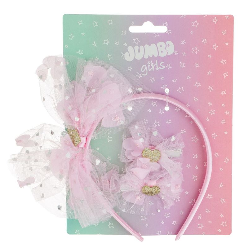 Fashion, accesorii si bijuterii - Femei - Accesorii femei - Accesorii pentru par femei - Set Coronita si Clame de Par cu Fundite Roz, pentru Copii - 3 bucati - Infinity.ro