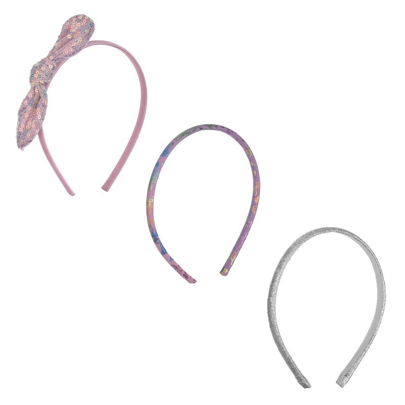 Fashion, accesorii si bijuterii - Femei - Accesorii femei - Accesorii pentru par femei - Set Coronite de Par pentru Copii, 3 buc, Roz, Mov Metalizat si Argintiu cu Paiete si Glitter - Infinity.ro