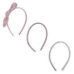 Fashion, accesorii si bijuterii - Femei - Accesorii femei - Accesorii pentru par femei - Set Coronite de Par pentru Copii, 3 buc, Roz, Mov Metalizat si Argintiu cu Paiete si Glitter - Infinity.ro