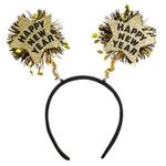 Casa si Gradina - Decoratiuni - Decoratiuni petrecere - Accesorii pentru petrecere - Coronita Par Happy New Year Negru cu Glitter Auriu - Infinity.ro