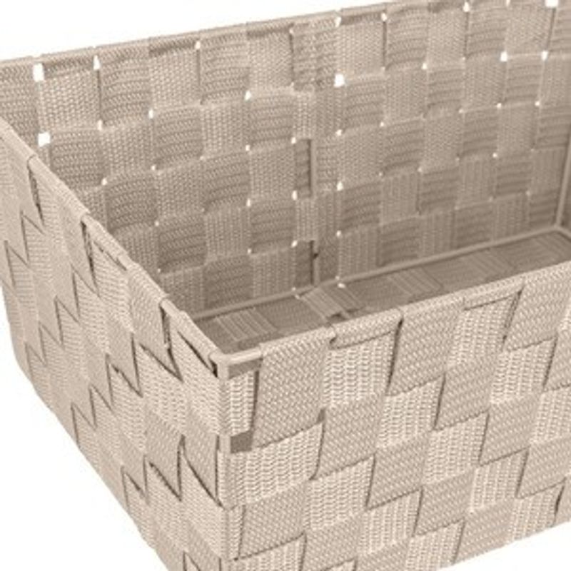 Casa si Gradina - Mobilier - Organizare si depozitare - Cutii depozitare - Cos de depozitare cu model impletit, Bej, Cadru metalic, 38x26x15cm - Infinity.ro