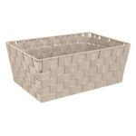 Casa si Gradina - Mobilier - Organizare si depozitare - Cutii depozitare - Cos de depozitare cu model impletit, Bej, Cadru metalic, 38x26x15cm - Infinity.ro